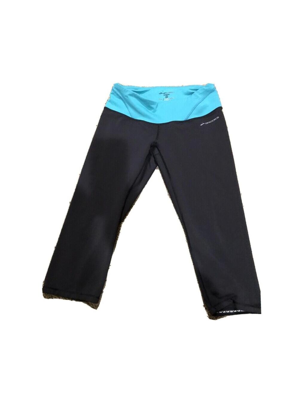 Women's Brooks cropped leggings running pants black M MEDIUM